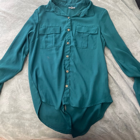 Charlotte Russe Tops - Teal dress shirt